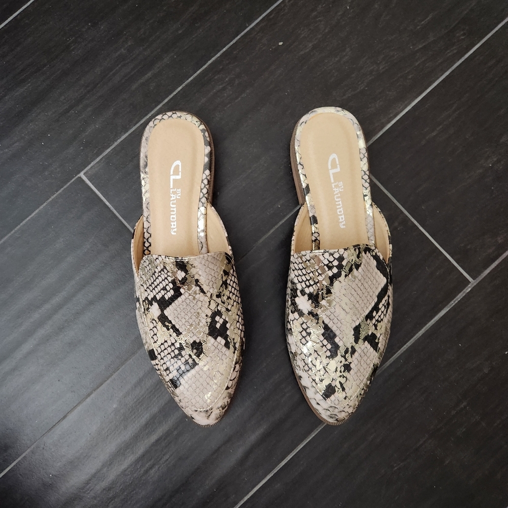 CL Laundry Snake Skin Mules
